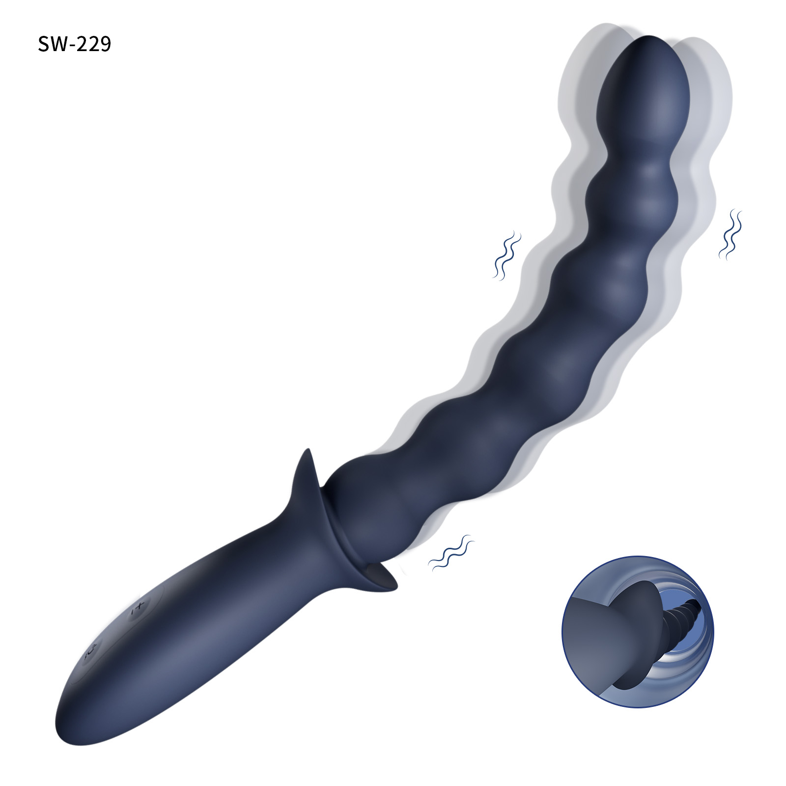 漏れ防止アナルビーズスティック<br>超ロング段階型アナルビーズで前立腺を直撃細い先端で挿入しやすく、徐々に広がる快感を体感
