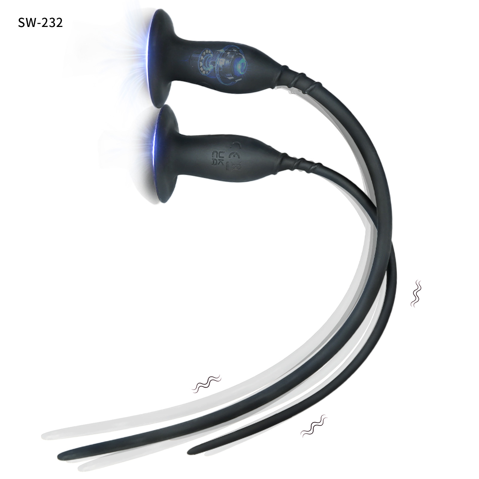 強振動吸盤付き尿道プラグ<br>滑らかな先端デザインで尿道への挿入がスムーズ、超ロングサイズで膀胱奥深くまで到達し、快感が一気に炸裂