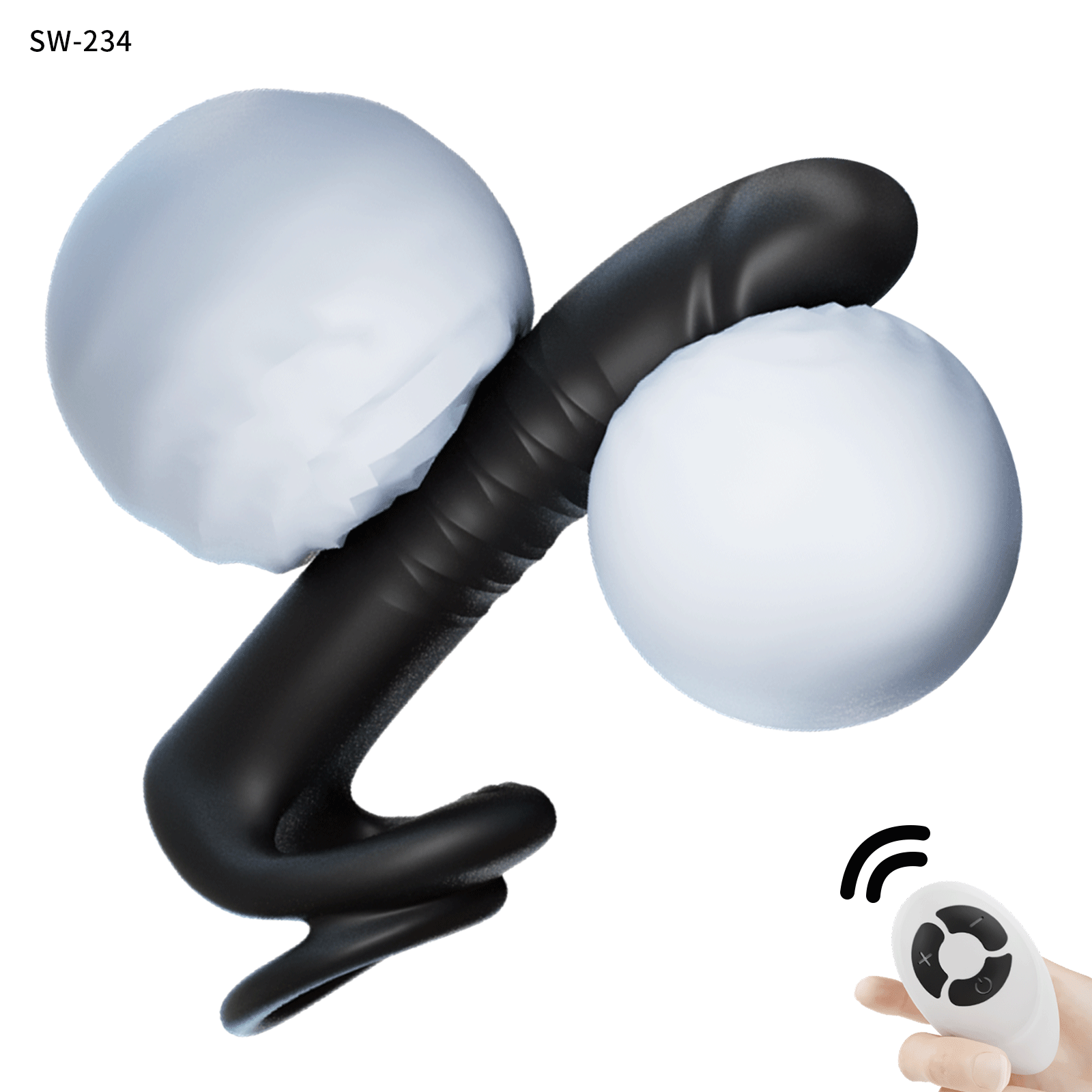 ペニス伸縮ロックリング<br>男女兼用のバイブレーターで、ふたり同時に快感をシェア、ダブルリングによるロック機能で、持久力を強化