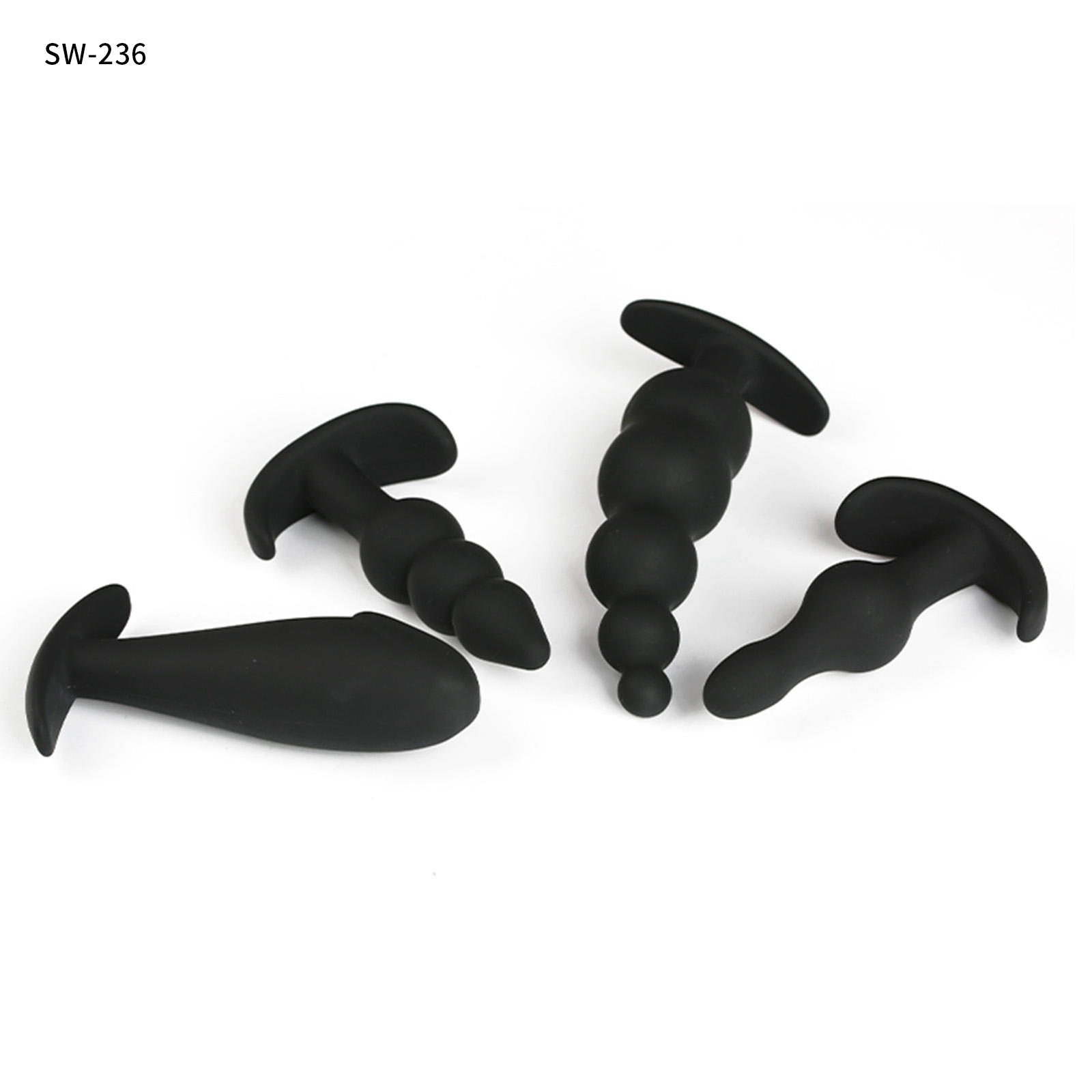 シリコン製アナルプラグ 4点セット<br>多様なタイプのアナル拡張プラグ、後ろの快感開発に特化、どのタイプでも前立腺を的確に刺激