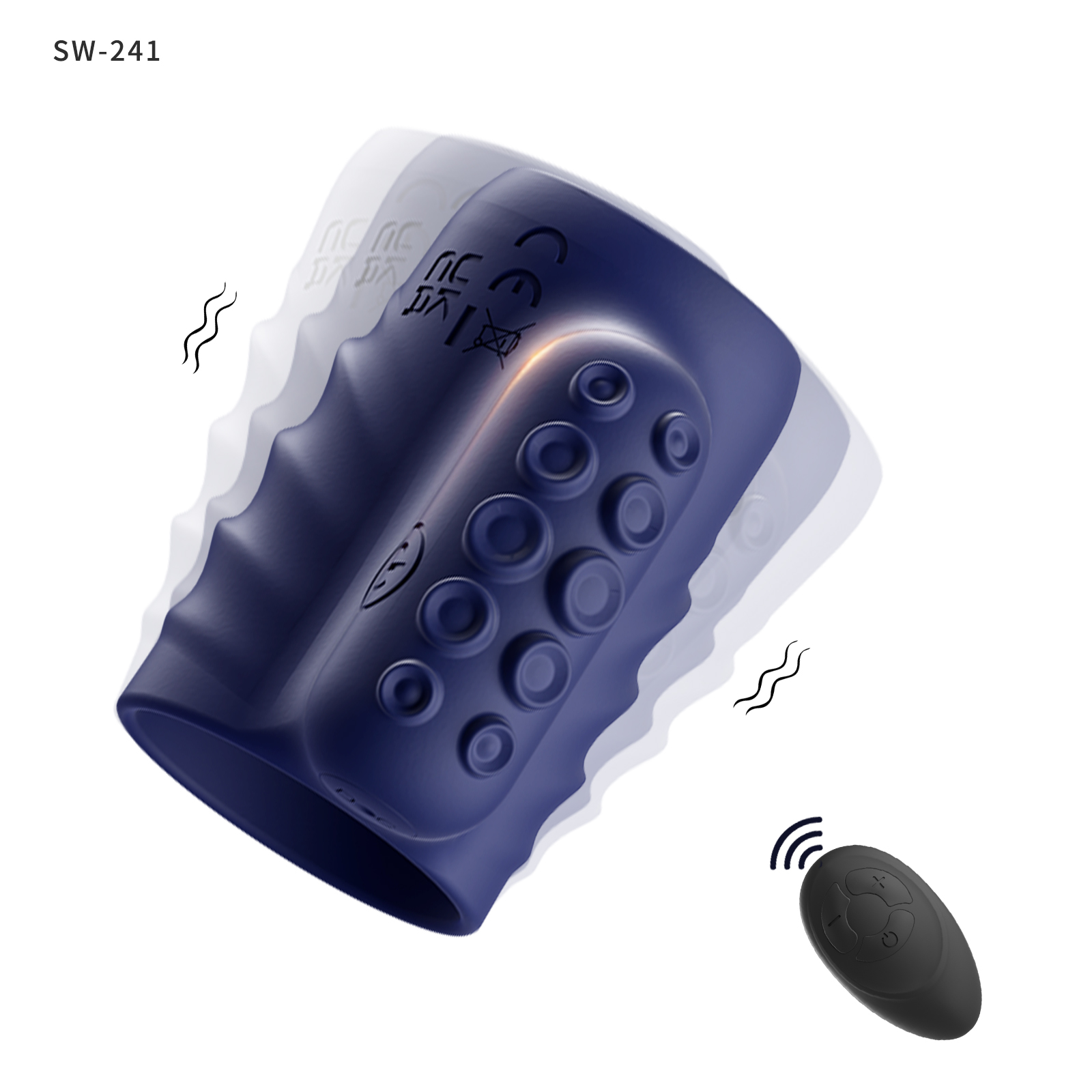 バイブレーションサック<br>振動ボール上部に吸盤状の突起を配置、波打つデザインで、ゾクゾク刺激アップ