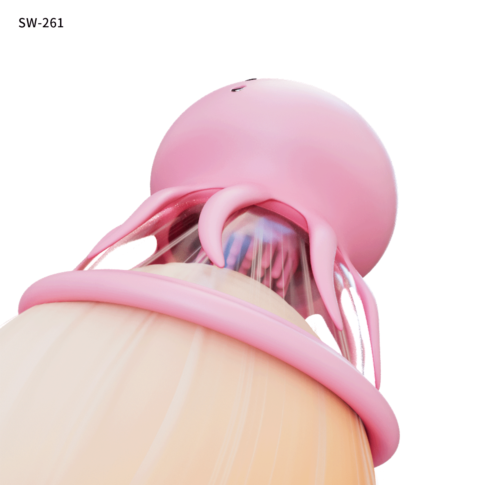 三丸 クラゲ型・ダブル逆止弁吸引カップ<br>10種類の異なる周波数で、回転＋振動のダブル体感